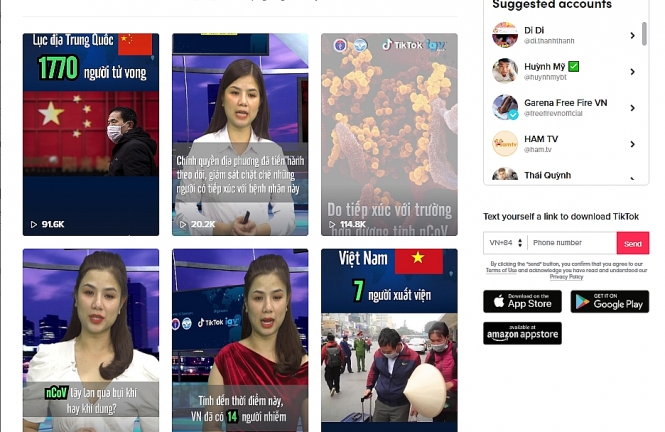 Nền tảng video ngắn hàng đầu thế giới mở kênh chính thống cập nhật dịch Covid-19